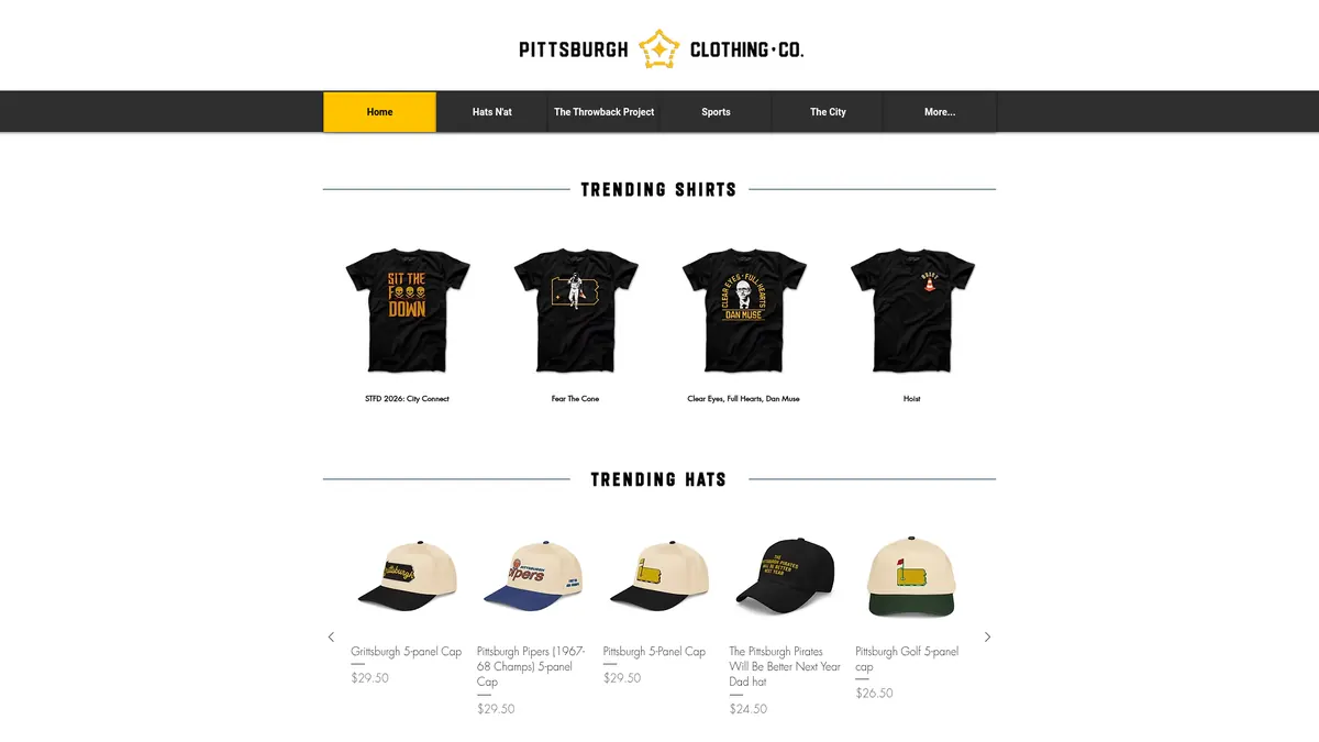 PGH Apparel - client project PGH Apparel website